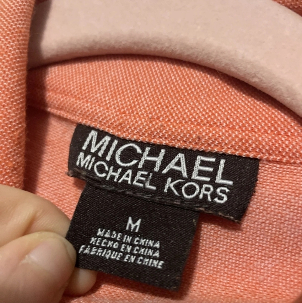 Michael Michael Kors Mens Size Small Orange Polo - Picture 2 of 11